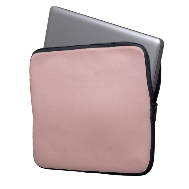 Modern stoffig roos roze Plain Solid Kleur Laptop Sleeve (Voorkant Links)