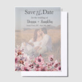 Modern stoffig Roos Save the Date Vellum Uitnodigingen (Offset)