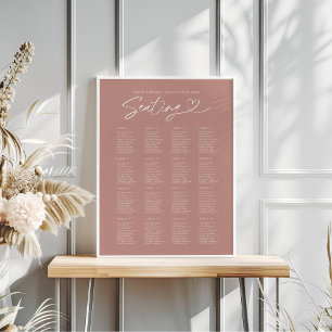 Modern stoffig Roos Script Trouwstoel Grafiek Poster