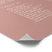 Modern stoffig Roos Script Trouwstoel Grafiek Poster (Hoek)