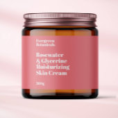 Modern stoffig roos waterdicht cosmetica potje lab waterfles etiket