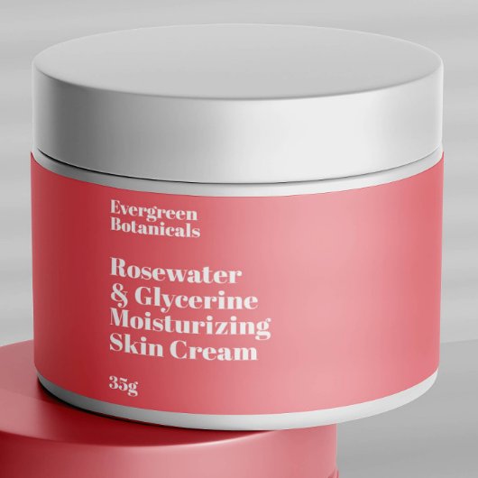 Modern stoffig roos waterdicht cosmetica potje lab waterfles etiket