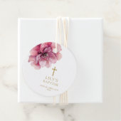 Modern Stoffig Roos Waterverf Bloemen Doop Bedankjes Labels (In situ)