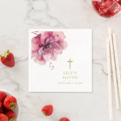 Modern Stoffig Roos Waterverf Bloemen Doop Servet (Insitu)