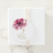 Modern stoffig Roos Waterverf Bloemen Heilige Comm Bedankjes Labels (In situ)