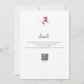 Modern stoffig roos Zomerblos Trouwuitnodigingen Kaart (Achterkant)