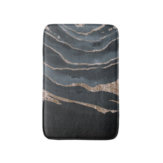 Modern Stone, Black Gold Marble Badmat (Voorkant Verticaal)