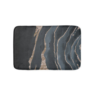 Modern Stone, Black Gold Marble Badmat