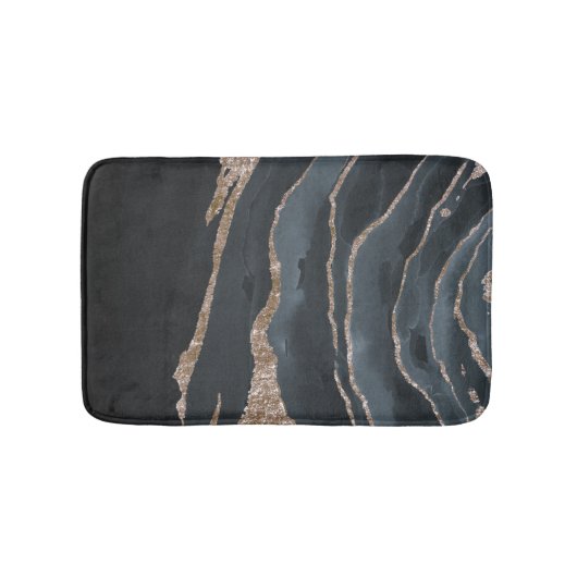 Modern Stone, Black Gold Marble Badmat (Voorkant)
