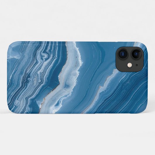 Modern Stone Dusty Blue Marble Case-Mate iPhone Case (Achterkant (horizontaal))