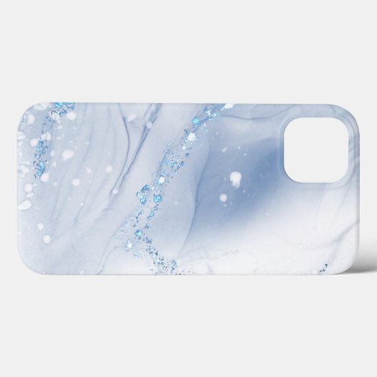 Modern Stone Dusty Blue Marble Case-Mate iPhone Case (Achterkant (horizontaal))