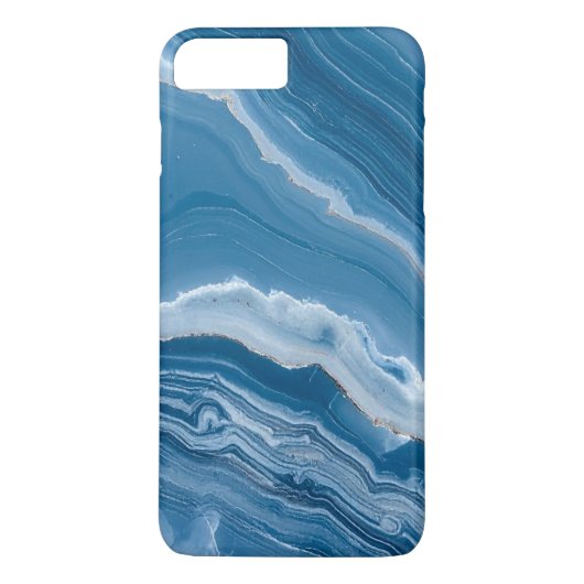Modern Stone Dusty Blue Marble Case-Mate iPhone Case (Achterkant)