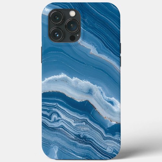 Modern Stone Dusty Blue Marble Case-Mate iPhone Case (Achterkant)