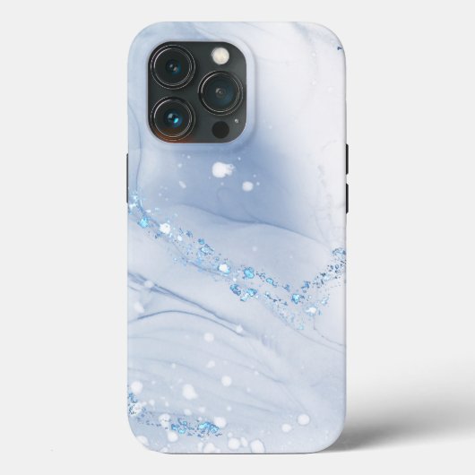 Modern Stone Dusty Blue Marble Case-Mate iPhone Case (Achterkant)