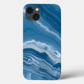 Modern Stone Dusty Blue Marble Case-Mate iPhone Case (Achterkant)