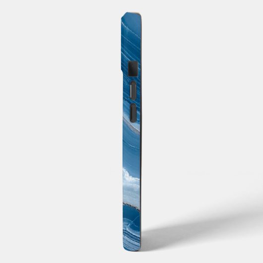 Modern Stone Dusty Blue Marble Case-Mate iPhone Case (Achterkant / Links)