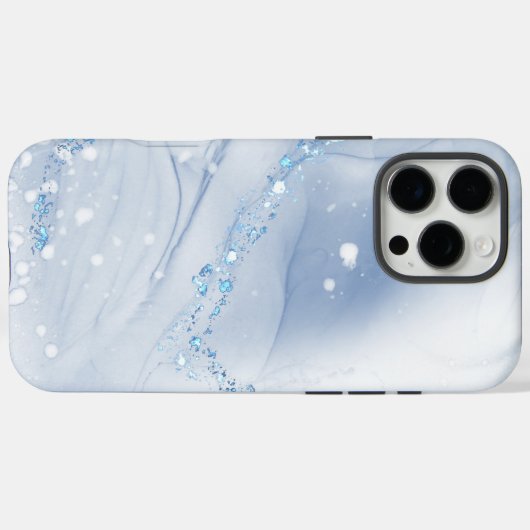 Modern Stone Dusty Blue Marble Case-Mate iPhone Case (Achterkant (horizontaal))