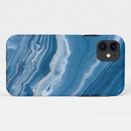 Modern Stone Dusty Blue Marble Case-Mate iPhone Case (Achterkant (horizontaal))
