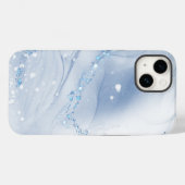 Modern Stone Dusty Blue Marble Case-Mate iPhone Case (Achterkant (horizontaal))