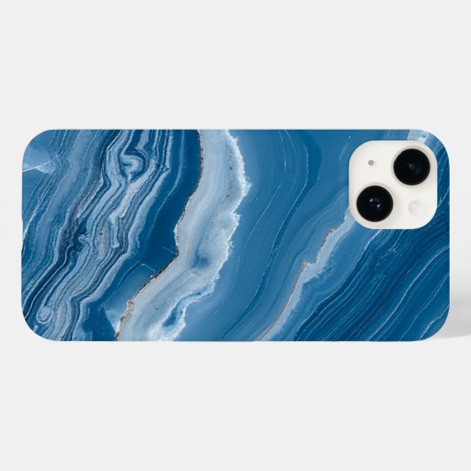 Modern Stone Dusty Blue Marble Case-Mate iPhone Case (Achterkant (horizontaal))