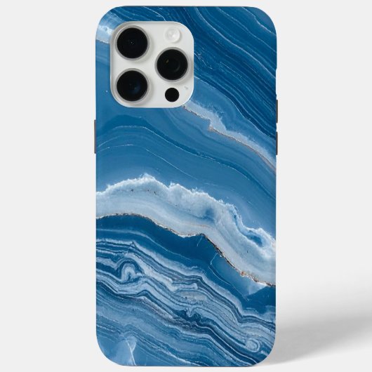 Modern Stone Dusty Blue Marble Case-Mate iPhone Case (Achterkant)