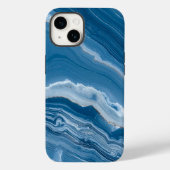 Modern Stone Dusty Blue Marble Case-Mate iPhone Case (Achterkant)