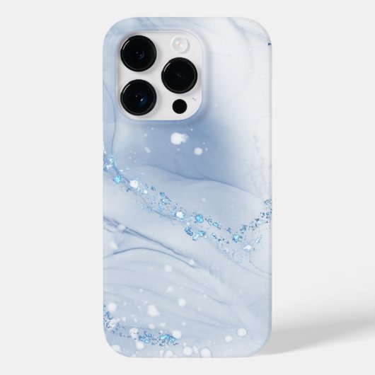 Modern Stone Dusty Blue Marble Case-Mate iPhone Case (Achterkant)