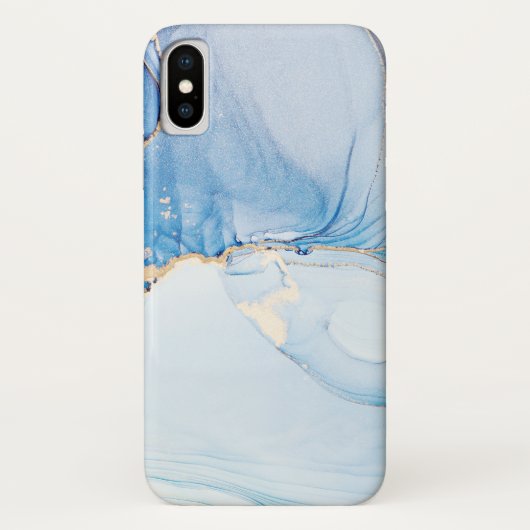 Modern Stone Dusty Blue Marble Case-Mate iPhone Case (Achterkant)