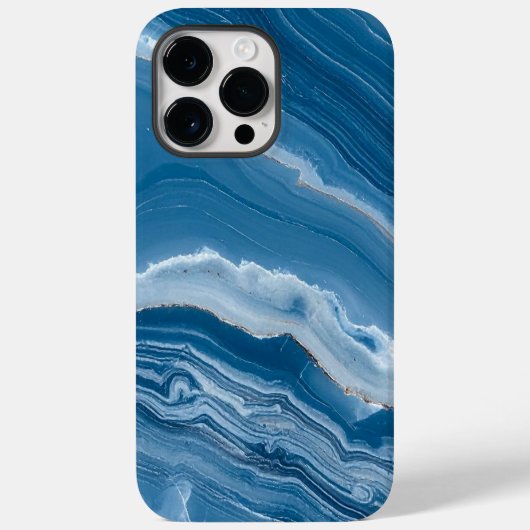 Modern Stone Dusty Blue Marble Case-Mate iPhone Case (Achterkant)