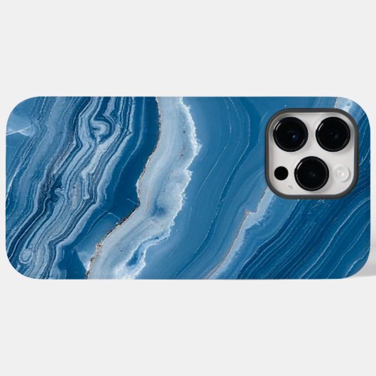Modern Stone Dusty Blue Marble Case-Mate iPhone Case (Achterkant (horizontaal))