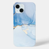 Modern Stone Dusty Blue Marble Case-Mate iPhone Case (Achterkant)