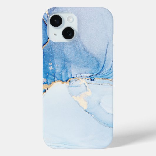 Modern Stone Dusty Blue Marble Case-Mate iPhone Case (Achterkant)