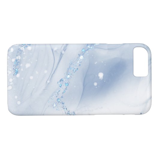 Modern Stone Dusty Blue Marble Case-Mate iPhone Case (Achterkant (Horizontaal))