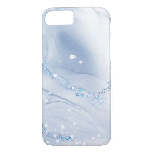 Modern Stone Dusty Blue Marble Case-Mate iPhone Case (Achterkant)