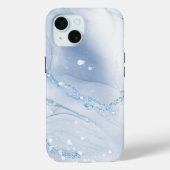 Modern Stone Dusty Blue Marble Case-Mate iPhone Case (Achterkant)