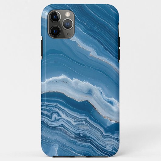 Modern Stone Dusty Blue Marble Case-Mate iPhone Case (Achterkant)