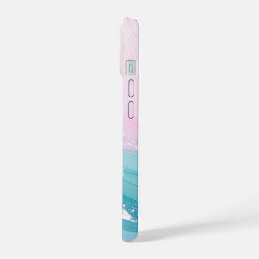 Modern Stone Dusty Blue Marble iPhone 15 Case (Linkerkant)