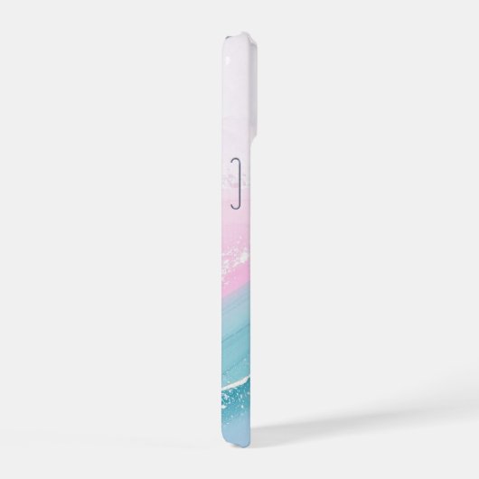 Modern Stone Dusty Blue Marble iPhone 15 Case (Rechterkant)