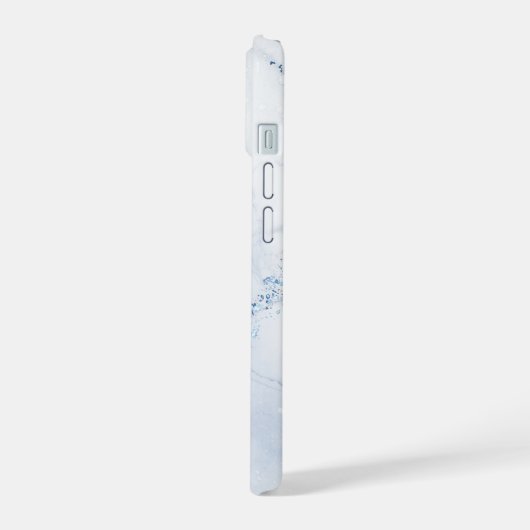 Modern Stone Dusty Blue Marble iPhone 15 Case (Linkerkant)