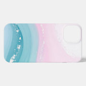 Modern Stone Dusty Blue Marble iPhone Hoesje (Achterkant horizontaal)