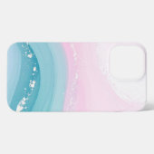 Modern Stone Dusty Blue Marble iPhone Hoesje (Achterkant horizontaal)