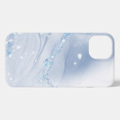 Modern Stone Dusty Blue Marble iPhone Hoesje (Achterkant horizontaal)