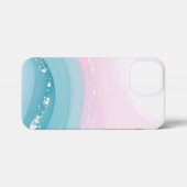 Modern Stone Dusty Blue Marble iPhone Hoesje (Achterkant horizontaal)