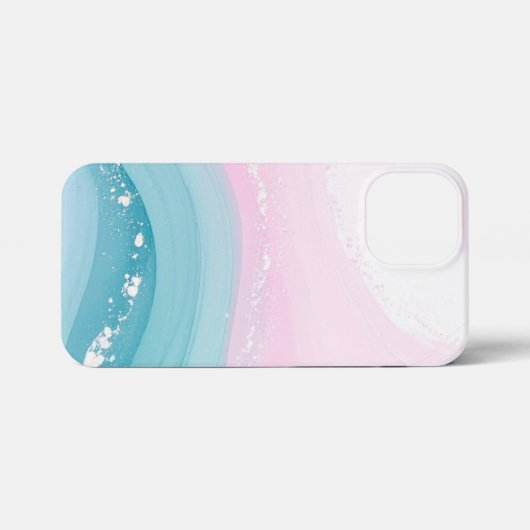 Modern Stone Dusty Blue Marble iPhone Hoesje (Achterkant horizontaal)