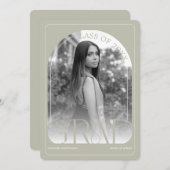 Modern Stone Grey Arch Graduation Announcement Aankondiging (Voorkant / Achterkant)