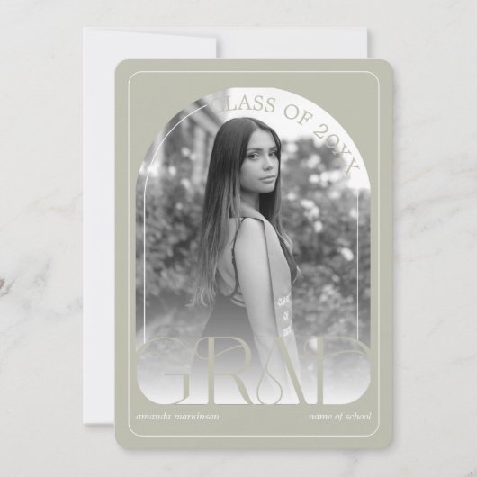 Modern Stone Grey Arch Graduation Announcement Aankondiging (Voorkant)