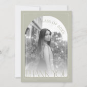 Modern Stone Grey Arch Graduation Flat Bedankkaart (Voorkant)