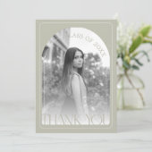 Modern Stone Grey Arch Graduation Flat Bedankkaart (Staand voorkant)