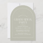 Modern Stone Grey Arch Photo Graduation Party Kaart (Achterkant)