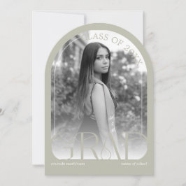 Modern Stone Grey Arch Photo Graduation Party Kaart